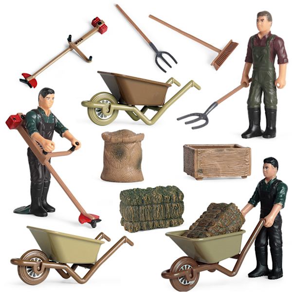Maatilaeläinten ruokinta- ja tarvikesarja Maataloustyökalut Miniatyyrihahmot Simulaatiokohtaus Maatilamalli Mini Koulutusleikkisetti