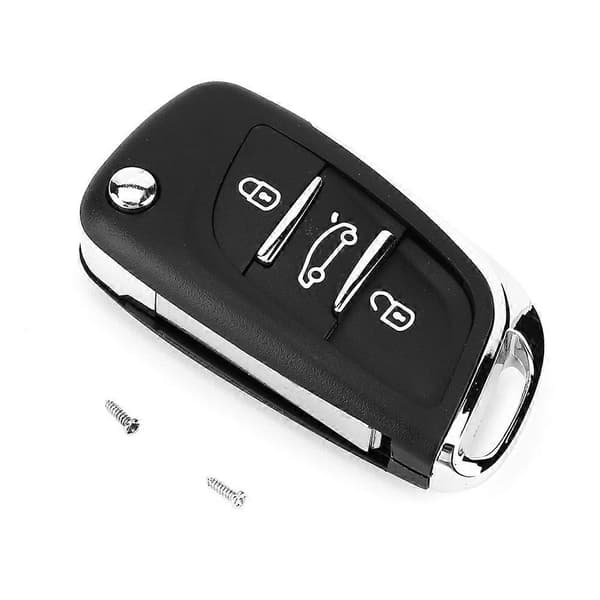 3-knapps bilfjernkontroll Flip Key Fob Case Blade Cover Shell Passer Peugeot Partner 306 407