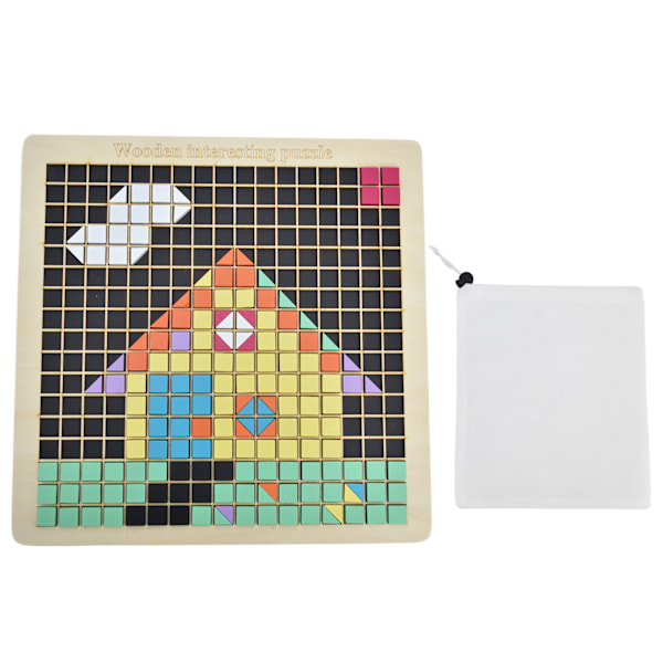 Children DIY Wooden Mosaic Puzzle Kids Early Education Pixel Board Intelligence Toys