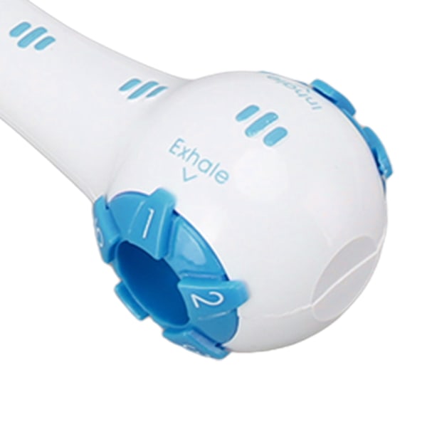 Hengityskeuhkojen palautuva harjoituslaite kädessä pidettävä uloshengityslihasharjoittelija hengityshoitoon Blue Blue