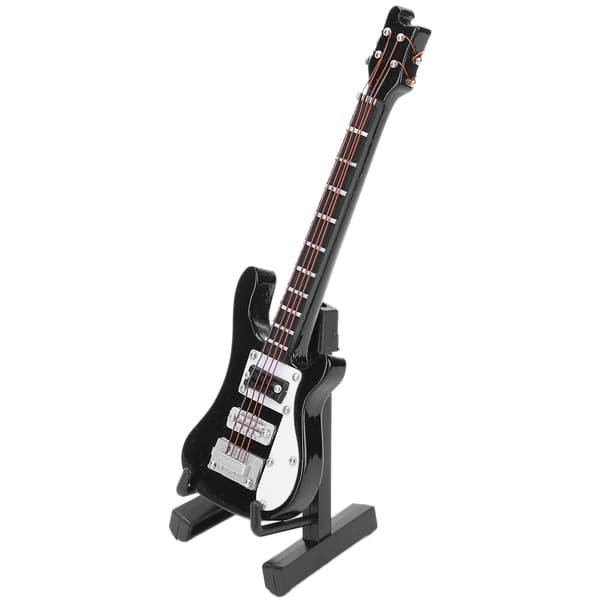 Miniatyr Träsimulering Elgitarr Modell Musikinstrument Ornament Presenter Svart