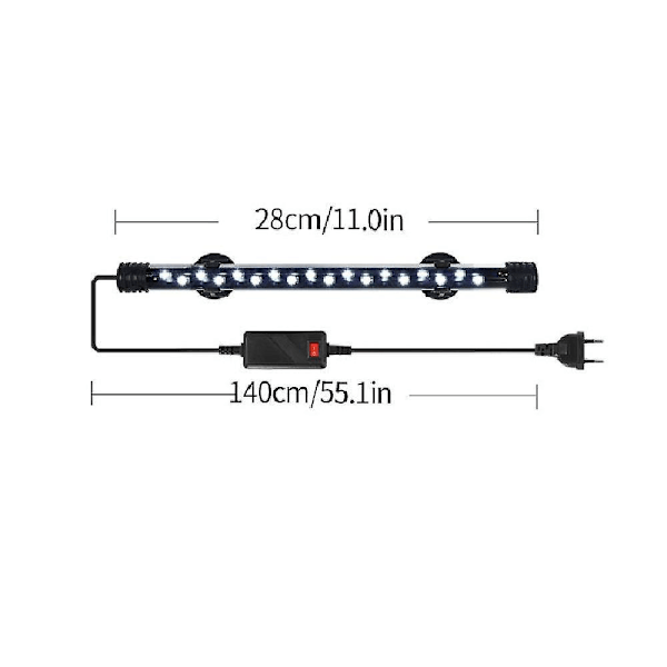 Farveskiftende LED Akvarielys, Neddykkeligt Fiskekumlys (28cm, 6w)
