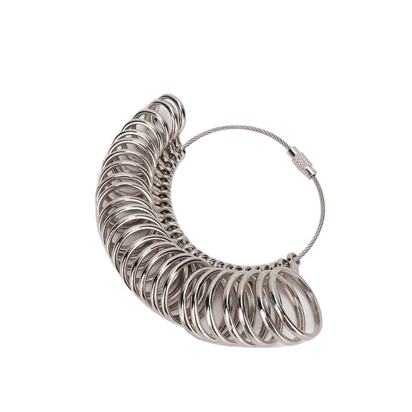 Solid metall finger måler ring dorn sizer måling størrelse pinne smykker verktøy