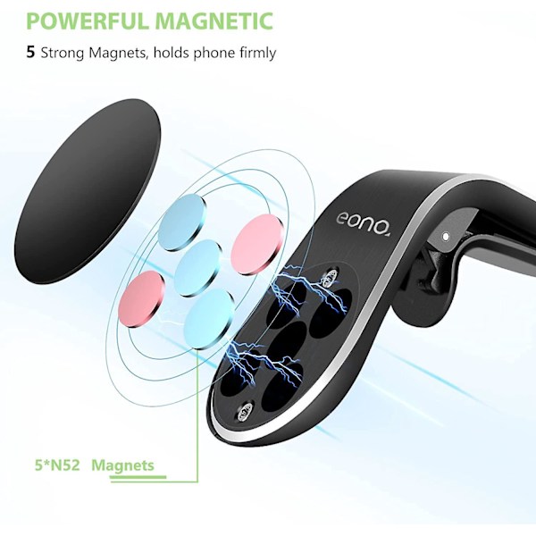 L-Type magnetisk biltelefonholder til iPhone 12/13/14 - Kompatibel med vandret luftventil