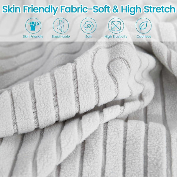 Jianyana Universal Jacquard L-formad Elastisk Soffsittsdyna Överdrag, Slitstarkt Möbelskydd för Dynor på Schäslongsoffa M Ryggskydd
