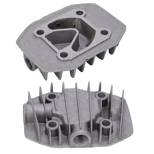 2 stk. Luftkompressor Sylinderhode Liten 2.5/3P Aluminium Kjøledeler 48mm x 62mm