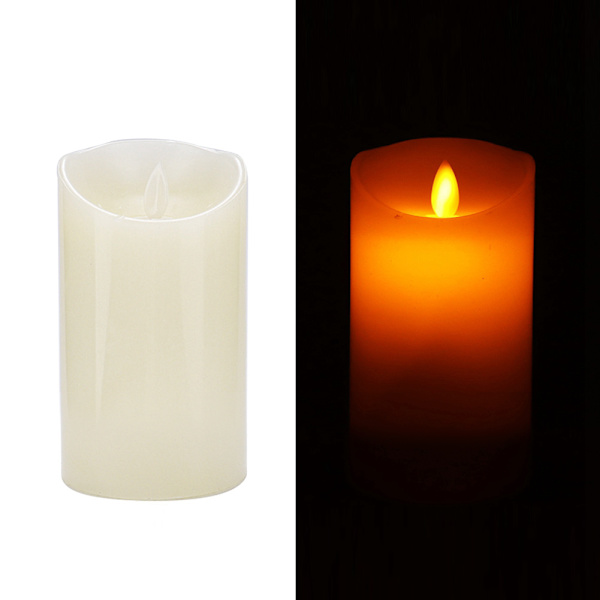 Mini LED falsk stearinlyslampe flammefri batteridrevet te lys natbelysning (15cm)