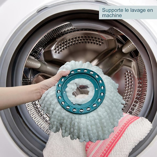 2 kpl Clean Twist Disc Mop -moppipään vaihtopäät, yhteensopivat Leifheitin kanssa - imukykyistä mikrokuitua - Sopii kaikentyyppisille lattioille - Helppo vaihtaa