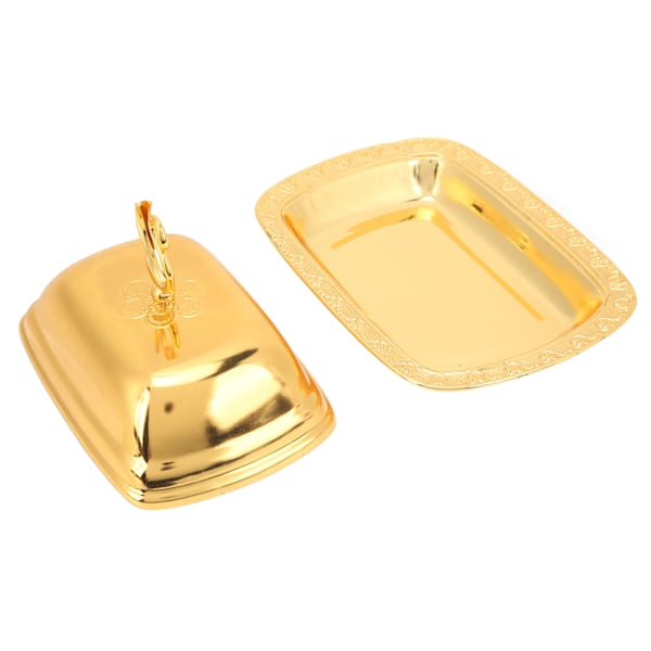 Guld fruktbricka Elegant rostfri europeisk fruktfat med lock för köksbord Skrivbord Lounger Bufféer Bröllop Barer