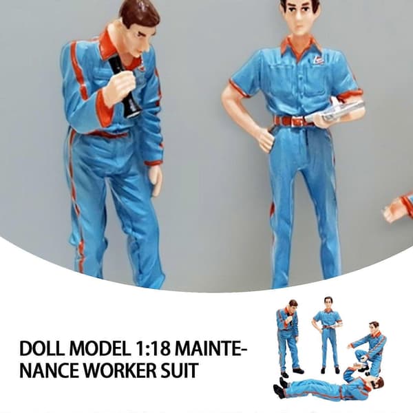 Diorama 1:18 Garasjereparatør Figurmodellsett Verkstedscene Displaymodell A