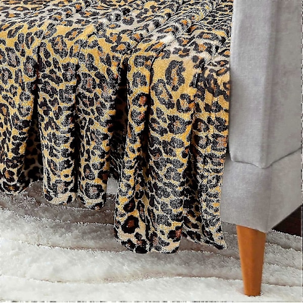 Flanellpledd supermykt sofapledd Gulvpledd, egnet for sofahjørne og stue - Leopard 150*200cm