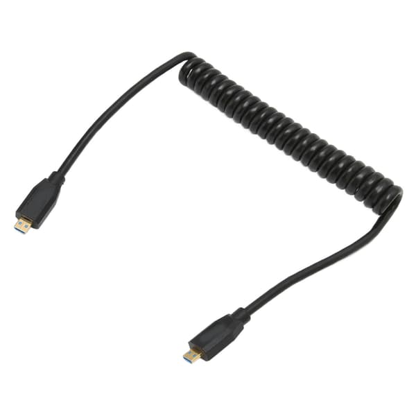 Micro HD Multimedia Interface-kabel hane till hane 8K 60Hz spiralkabel för HDTV digitalkamera surfplatta