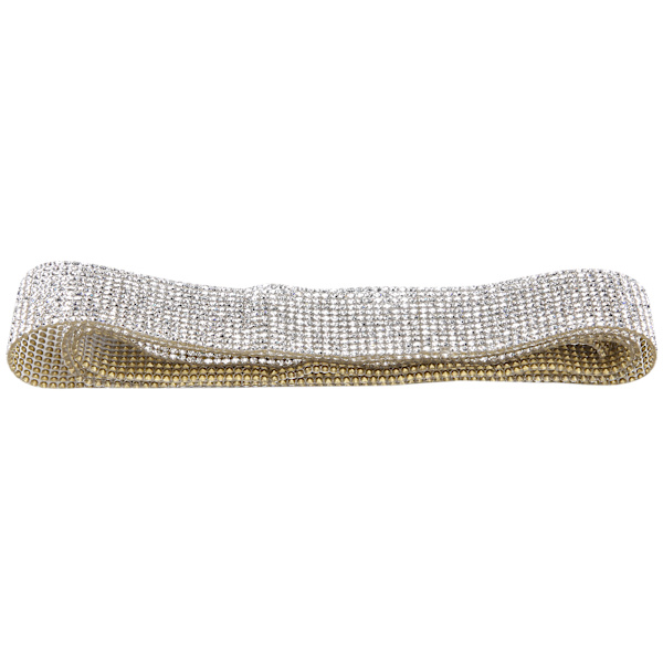 Kristalldiamantbälteslist Varmlim DIY Dekoration Klädtillbehör 0,5 Yard 12 Rader Vit