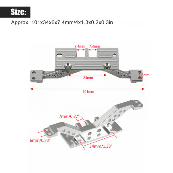 Aluminiumslegering RC Bil Foraksel Forstærkning Link Stangsæt til Axial SCX10 Dele Sølv