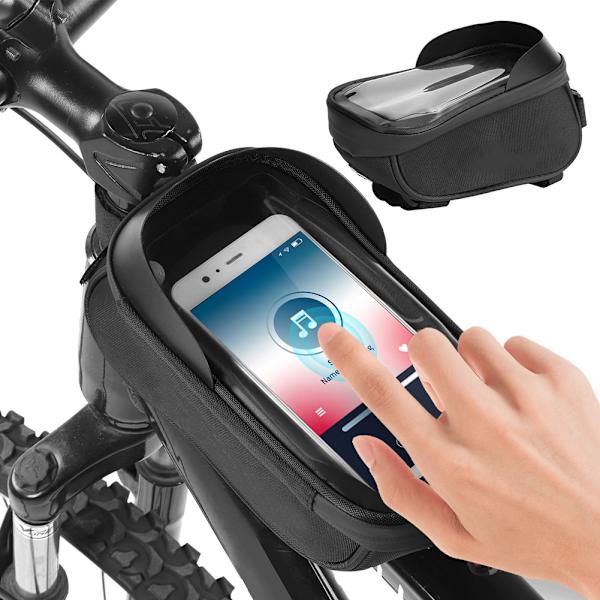 WHEEL UP Regnbestandig Cykelpose Ramme Front Top Tube Reflekterende Cykelposer Touch Screen Taske Mountainbike TilbehørSort Grå