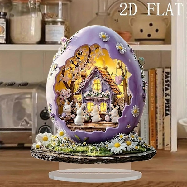 Påskharens Hus 2D Platt Akryl Ornament