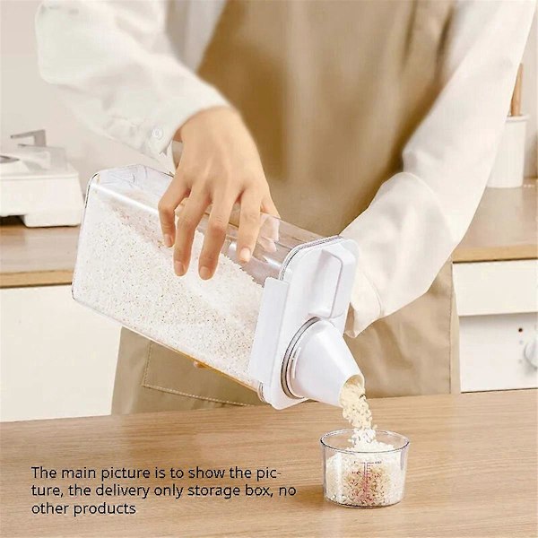 Förseglad spannmålsförvaringslåda för hushåll, transparent risbehållare, 2300 ml