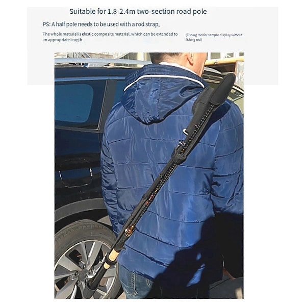 Svart hatt lang stil Justerbar oppbevaringsveske for fiskestang