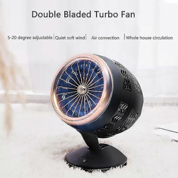 350w USB-driven Värmefläkt för Utrymmen Portabel Fläkt Snabb Uppvärmning Termostat Hem-B