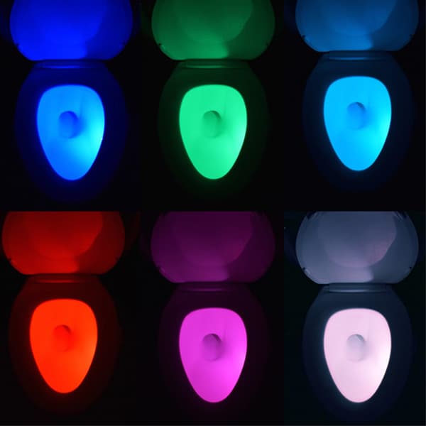 Vanntett toalettlys bevegelsessensor LED nattlampe med UV-lys for baderom