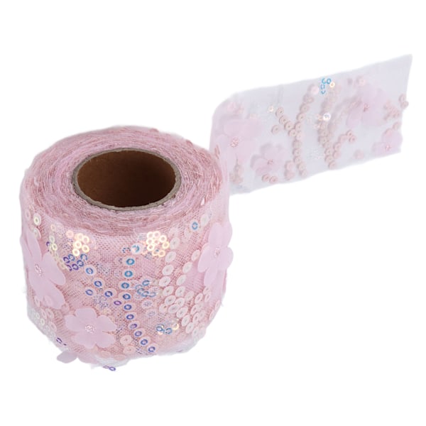Tulle stof DIY håndværk slidstyrke lille flash bærbar polyester pailletter tyl rulle 6cm lyserød