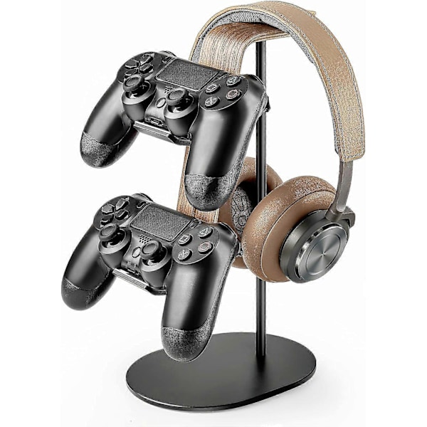 Gamepad-kontroller og hodetelefonstativ, aluminium og tre gamepad-kontroller og hodetelefonstativ