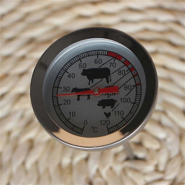 Ovn- og madlavningskøkkentermometer, kombineret ovntemperatur og kernetemperaturvisning, præcisionsfødevareprobe, grilltermometer med skala Ideel C
