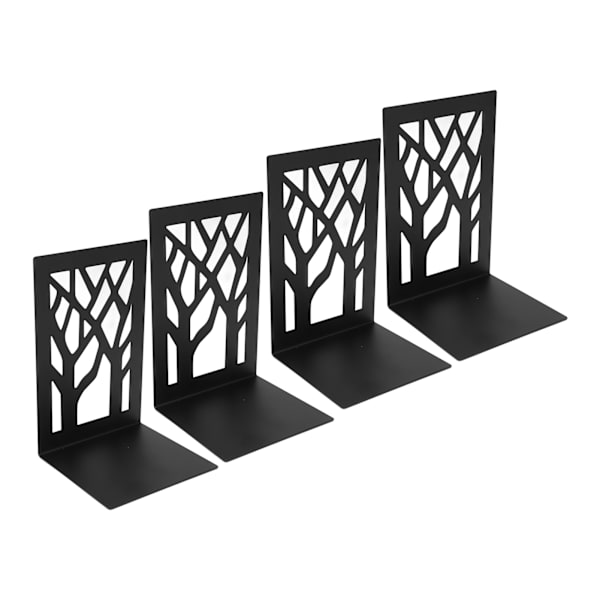 4 stk. metalbogstøtter - Organiseret opbevaring - Vilkårlig justering - Glattere kanter - Innovative bogstøtter - Dekorative til hjem, skole og træ