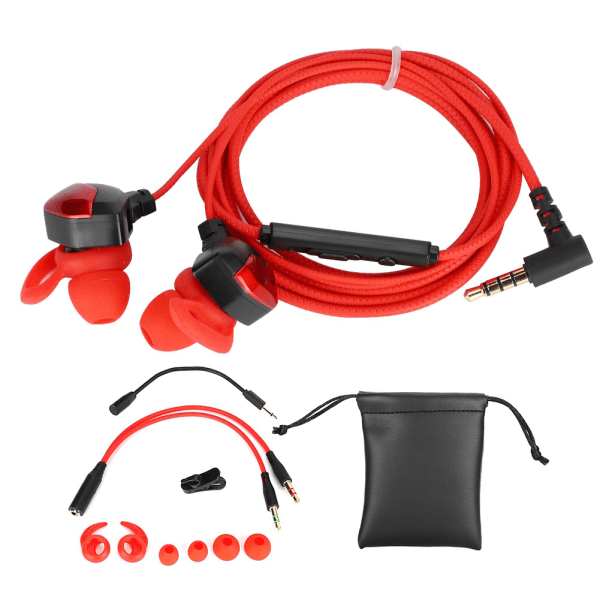 G3000 Universal 3,5 mm kabelanslutna in-ear-spelhörlurar Brusreducering Gaming Headset Röd Red