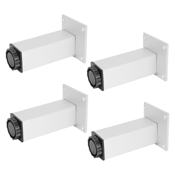 4st soffben aluminiumlegering fyrkantig justerbar skåpfot Möbel Hårdvarubeslag120 mm