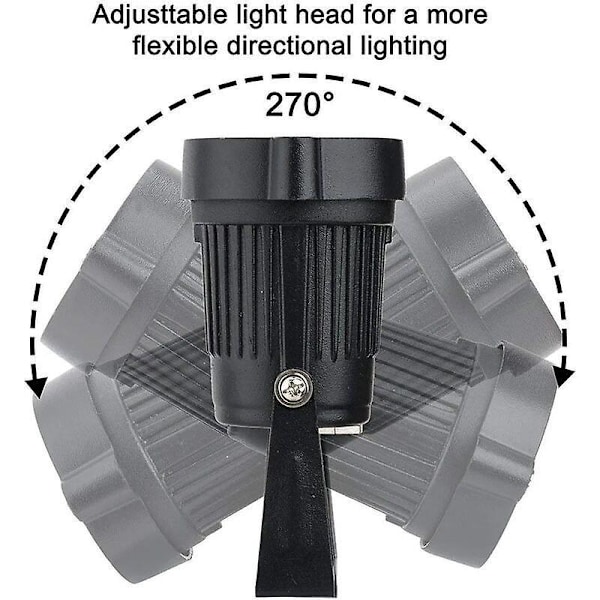 4 LED-kohdevalon sarja 5W 220V Säädettävät puutarhakohdevalot piikillä ulkovalaistus puutarhaterassille (lämmin valkoinen)