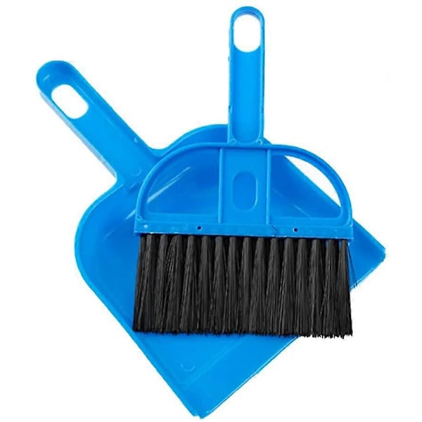 Mini Sopborste Set Portabel Plastborste Set (blå) används för Burrengöring av alla Smådjur, Marsvin, Kaniner, Hamstrar, Reptiler