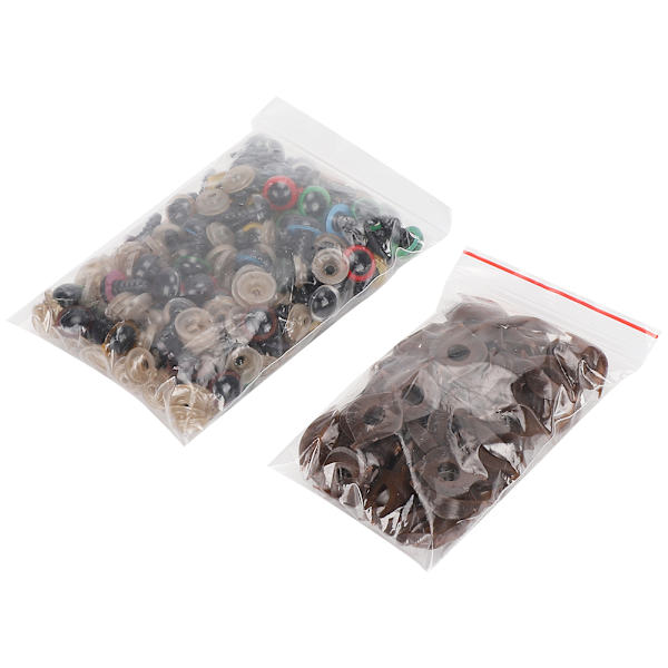Mix Farve Plastik Sikkerhedsøjne med Vaskemaskine Tilbehør til DIY Håndværk Teddy Bear Dyredukker Puppet12mm