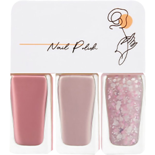 3-pack nagellackset på vattenbasis för kvinnor, lätt att ta bort, snabbtorkande nagellack för dejting, halloweenfest T14