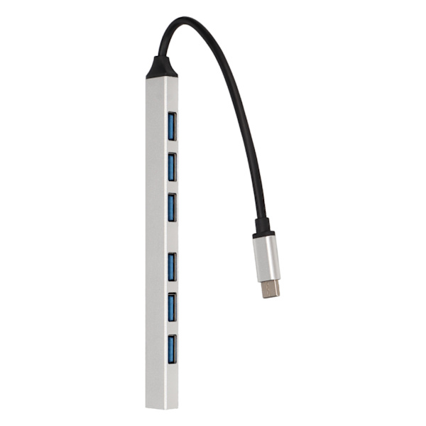 Typ C Hub 7 i 1 Aluminiumlegering 5 Gbps överföring Brett kompatibel typ C Dockningsstation för PC Laptop