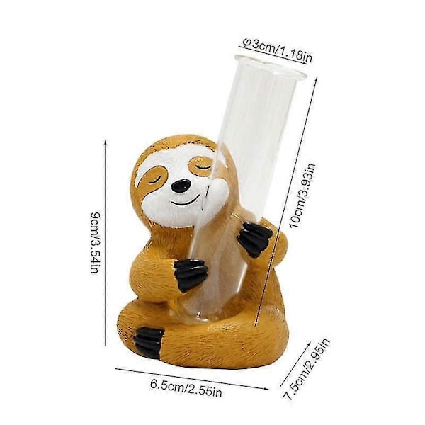 Sloth Växtförökningsstation Terrarium Skrivbord Sloth Terrarium Vas Sloth Växtvaser Display Provrörsvas För Hydroponisk Zekai