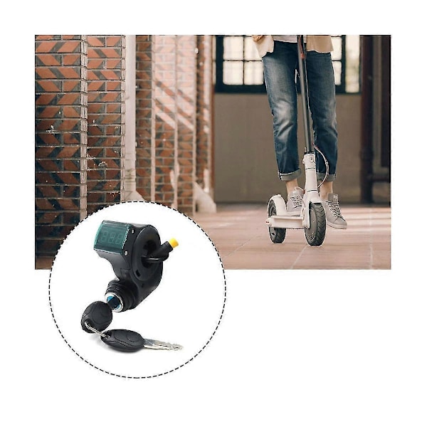 E-Bike Tändningslås Nyckel Tumgas Voltmeter Digital Spänningsdisplay Strömbrytare 3Pin kompatibel med M365 Univ