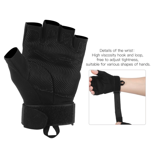 Herre Black Eagle Halvfinger Hansker Utendørs Sport Halv Finger Fitness Klatresport Militær Fan Anti-skli hansker (Halvfinger hansker XL)