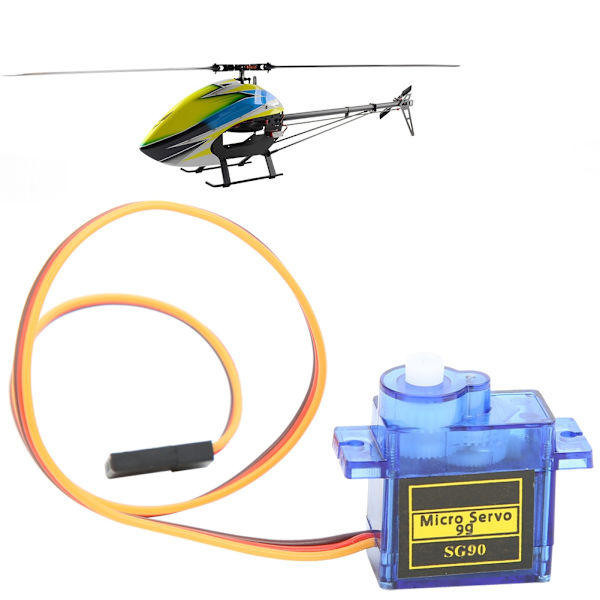 10 stk. SG90 9G mikroservomotor til 6CH RC helikopterflykontroller blå