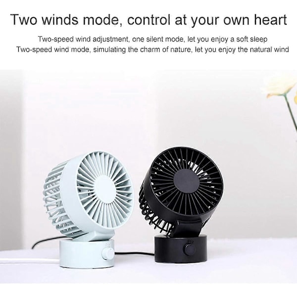 USB Ventilator / Bordventilator / Turboventilator / Mini USB / Behagelig Driftsstøj / Trinløs Justerbar Hastighed