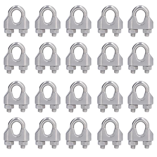20 stk. rustfri stål wire reb klemme hardware rigging kabel clips lås fastgørelsesanordninger M3 (3 mm)