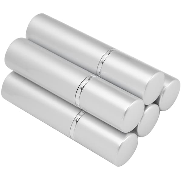 Påfyllningsbar parfymsprayflaska i aluminium Bärbar tom parfymatomizer 10 ml x 5 st Silver