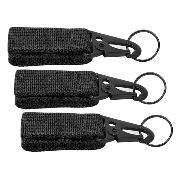3 stk klatrekarabinhage klæbende design Holdbar Bærbar Kompakt Bærbar Praktisk Campingværktøj til OutdoorSort
