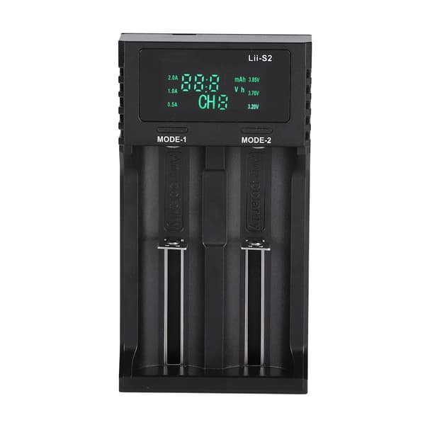 LiitoKala Lii S2 DC 5V2A Smart Batteriladdare Dubbel Slot med Strömdisplay