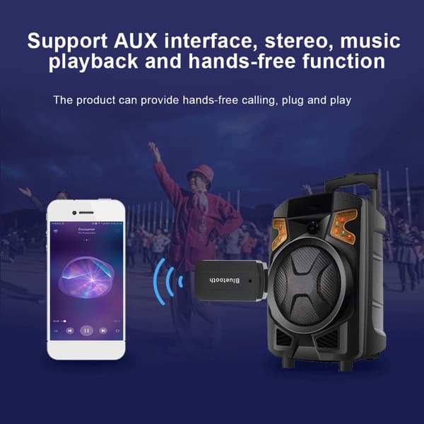 2 stk. USB-lydmodtageradapter til Bluetooth 4.0 Stereo AUX-udgang med understøttelse af musikafspilning