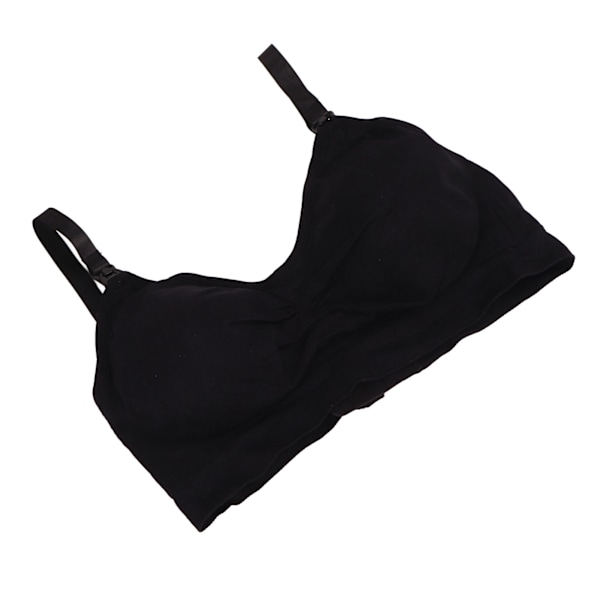 Svart amme-BH håndfri 3 bryst nylon amme-BH med justerbare skulderstropper for hjem XXL