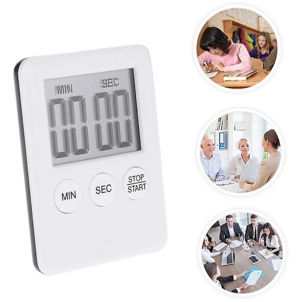 Magnetisk LCD Digitalt Køkkenur, Hvid