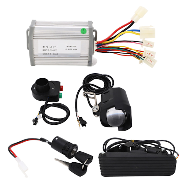 48V 1000W Aluminiumlegering Pedala Accelerator Controller Strålkastare och Strömbrytare Elektrisk Cykel Konverteringskit för Uppgradering