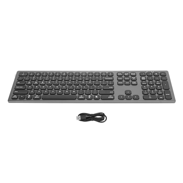 Bluetooth-tastatur med numerisk tastatur Sklisikre puter 110 taster Tynt kontortastatur for OS X for Windows for Android