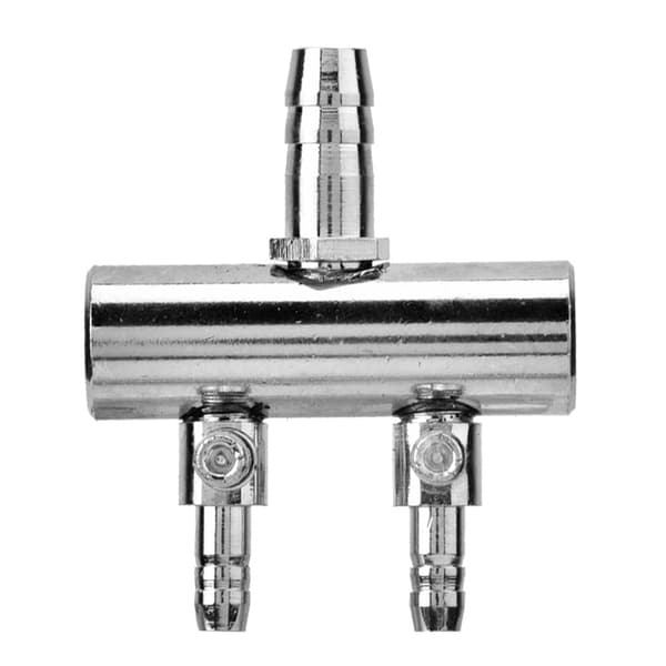 Akvarium Fisketank Luftstrøm i Rustfrit Stål 8mm Drej til 4mm Splitter Kontrolventil 2-vejs